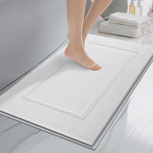 anllugs Bathroom Rugs, 20" x 30" Soft Bath Rugs, White - color: White, size: 20" X 30"