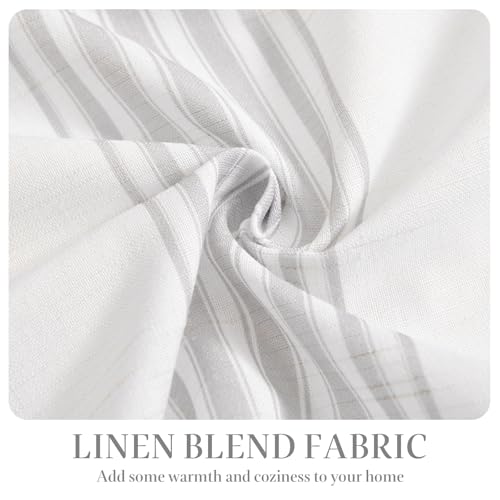 jinchan Linen Balanced Stripe Valances for Window 16 inch,Grey,1 Panel - color: Balanced Stripe | Grey, size: 50"W x 16"L (Pack of 1)