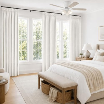 Topfinel Pinch Pleated Curtains Blackout 84 Inch 2 Panels Set, Dual Layer Natural Linen 100% Blackout Panels for Bedroom Living Room, Neutral Farmhouse Aesthetic Beige White Drapes 40" W*84" L - color: Natural, size: 40"W x 84"L (Pack of 2)