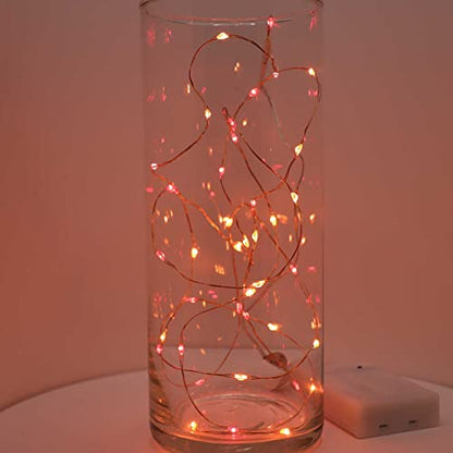 QBIS Christmas Lights Battery Operated, Red & Orange, 40 Micro LEDs 6.5ft - size: 1PK-40 Red,Orange