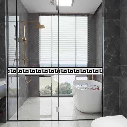 Greek Key Peel and Stick Wallpaper Border, 4.7 in x 16.4 ft - color: Black/White, size: 4.7" x 196.8"