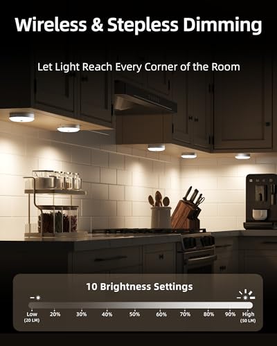EZVALO RGB Puck Lights with Charging Station, Motion Sensor Cabinet Lights - color: White