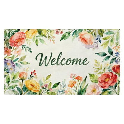Summer Door Mat,30" Colorful Summer Welcome Mat,Thick Rubber Backing-Gift