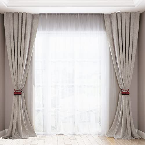 18 Inch Strong Magnetic Curtain Tiebacks, Curtain Holdbacks Modern Upgrade Strong 2021 New Twisted Style Decorative Drapery Rope Tie Backs(2 Pack Burgundy) - color: Burgundy