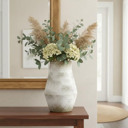 Grey Rustic Ceramic Vase, 11 Inch - color: Rustic Gray, size: 11 inch