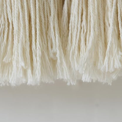 Macrame Wall Hanging Blue Handmade Yarn with Ball Tassels 15.7" Wx 21.6" L - color: Blue