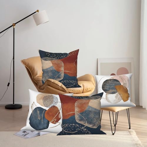 Abstract Boho Pillow Covers Minimalism Geometric 20x20 Set of 4 - color: Abstract 1, size: 20" x 20" (Pack of 4)