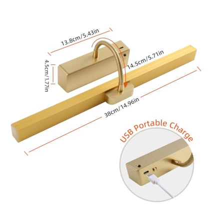 Battery Picture Light for Wall, Rechargeable Wireless Wall Sconce 1 Pack