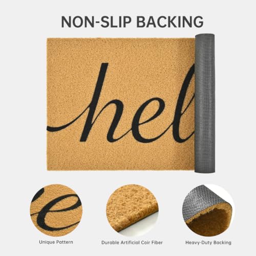 Front Door Mat Outside Non-Slip Welcome Doormat (Hello, 17x29 in) - color: Hello