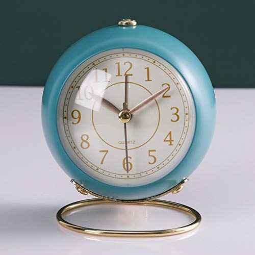 SHISEDECO Small Tableclocks Classic Non-Ticking Tabletop Alarm Clock - color: Blue(lake Blue)