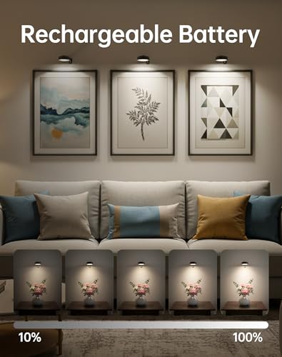 4 Pack Picture Lights for Wall, 2000mAh Rechargeable Poster Light - size: 4 Pack