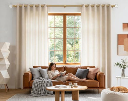 KAMANINA Gold Curtain Rods for Windows 48-84 Inches Heavy Duty Drapery Rod - color: Gold, size: 48-84"(2 pack)