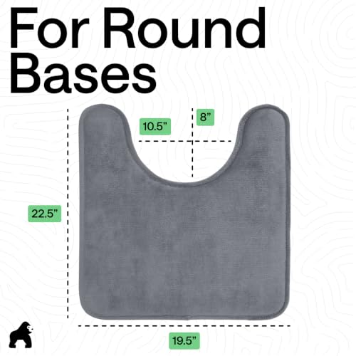 GORILLA GRIP® Memory Foam Toilet Rug for Bathroom, 22.5x19.5 Grey - color: Graphite Gray, size: 22" X 19" Toilet Rug
