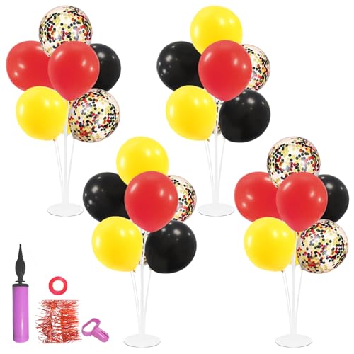 ZJDHPTY Mouse Birthday Decorations,4Set Red Yellow Black Balloon Stand Kit - color: Red Yellow Black 4