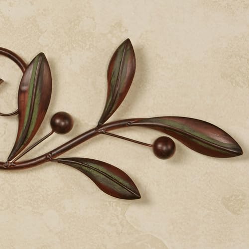 Touch of Class Catalonia Olive Metal Wall Art Topper, Medium, Brown - color: Brown, size: 7.5"L x 36"W