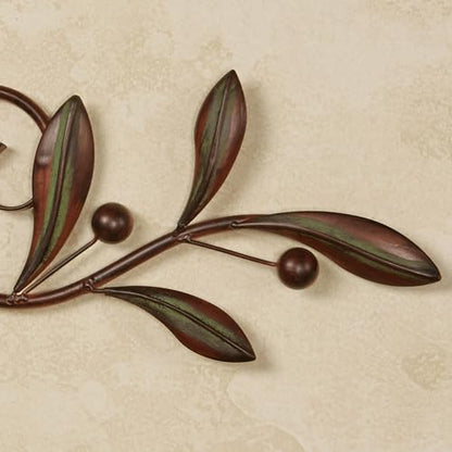 Touch of Class Catalonia Olive Metal Wall Art Topper, Medium, Brown - color: Brown, size: 7.5"L x 36"W