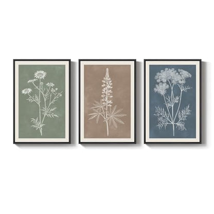 Large Framed Boho Botanical Wall Art for Living Room, 3 Piece 24x36 In - color: Muted Earth, size: 24" W x 36" H x 3Pcs