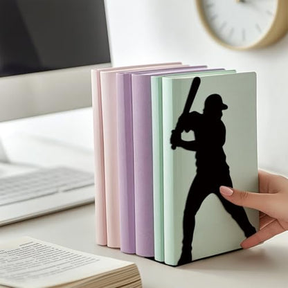 Peacoblue 5.3"x4.3"x7.9" Metal Bookends, Heavy Duty Book Ends for Shelves - style: Baseball
