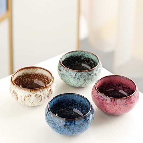 YYW 3 Inch Ceramic Plant Pot Set of 4 with Drainage and Bamboo Tray(Set 1) - color: Set 1, size: One Size