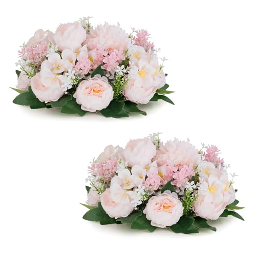 Flower Balls Centerpieces for Tables: Pink Silk Rose, 2Pcs - color: Pink & Purple, size: 2 PCS