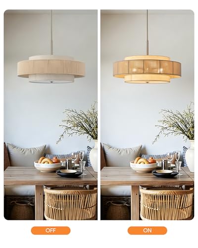 VONLUCE 23.6" Boho Rattan Chandelier, 6-Light Rattan Ceiling Light Fixture - color: Brushed Nickel, size: 24inch