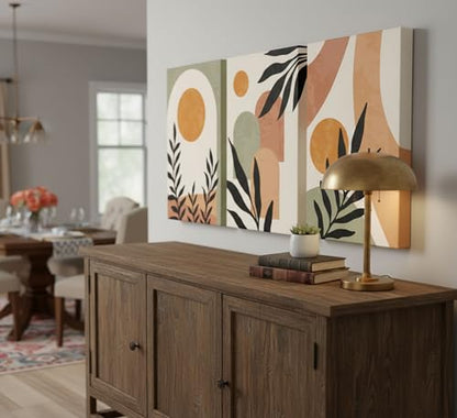 LAJDXSX 3 Pcs Mid Century Modern Boho Sun Canvas Wall Art - color: Boho Sun, size: 16x24in-Canvas