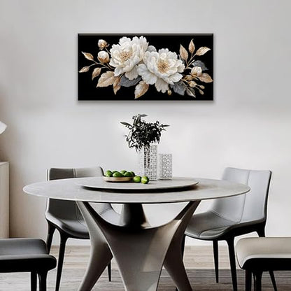 Elegant White Flower Wall Art Prints 20"x40" Canvas Wall Art For Bedroom - color: HX7D, size: 40"L x 20"W