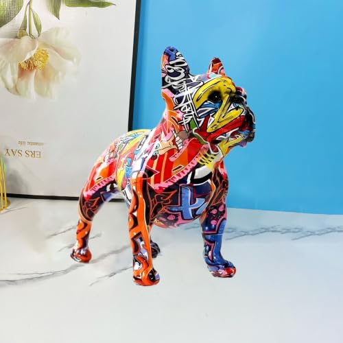 French Bulldog Statue Sculpture Modern Graffiti Dog Home Decor Figurine - color: C1