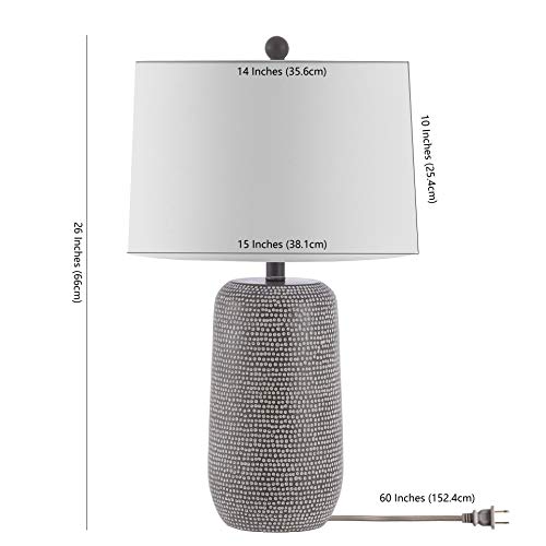 SAFAVIEH Lighting Celvin Table Lamp, 26″ Resin Grey/White TBL4416A