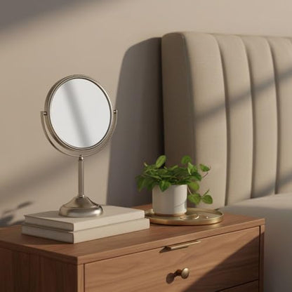 JERDON 6" Tabletop Makeup Mirror - 10X Magnification - Nickel - JP910NB - color: Nickel