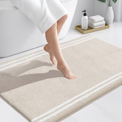 PURRUGS Bathroom Rug, Bath Mat, 30" x 46", Beige - color: Beige, size: 30" X 46"