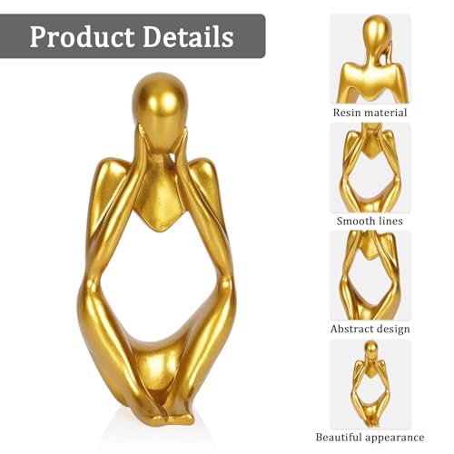 Sandstone Resin Thinker Statue Style Abstract Sculpture, Gold, Focus - color: Small Gold, size: Focus 1pc