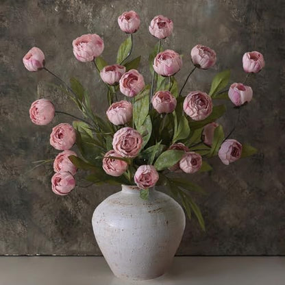 6 Pcs 27" Faux Silk Peony Artificial Flowers Stems for Vase (Blush Pink) - color: Blush Pink