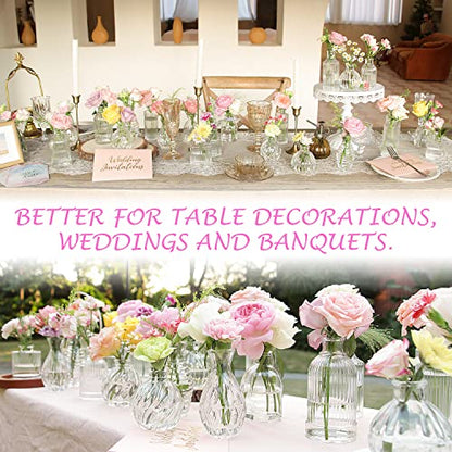Bud Vases in Bulk 24, Small Glass Vase for Table Centerpieces - color: Clear, size: 2 Packs