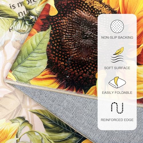 AooHHooA Sunflower Runner Rug 2x8, Non-Slip Washable Yellow Rug for Hallway - color: Sunflower-2, size: 2' x 8' (Runner)