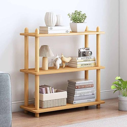IOTXY 3-Tier Wooden Shelf Bookcase, Freestanding Open Bookshelf, Oak - color: Oak, size: 3-Tier