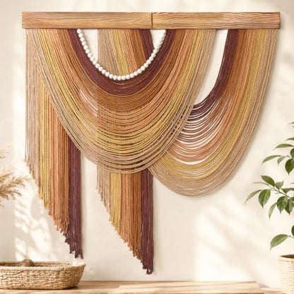 MEIVINES Large Macrame Wall Hanging Boho Tapestry Macrame Wall Art Decor - color: Brown