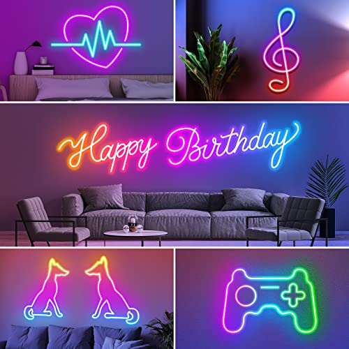 AILBTON 150FT Neon Rope Lights, RGB LED Strip Lights, Waterproof IP67 LED Lights for Bedroom, DIY Design, Music Sync, Remote Control, Multiple Modes for Bedroom - size: 150FT
