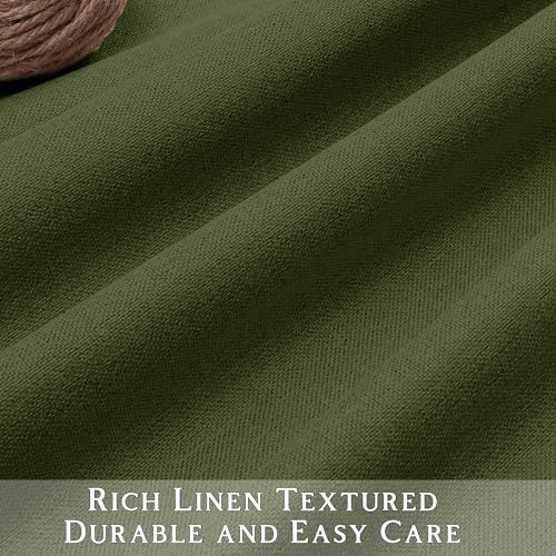 ChrisDowa Olive Green Blackout Curtains 45 Inches Long 2 Panels for Bedroom - color: Olive Green, size: 52"W x 45"L (Pack of 2)