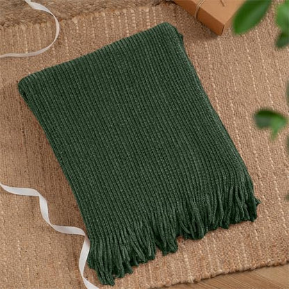 BATTILO HOME Dark Green Throw Blanket for Couch, 60"x80" - color: Dark Green, size: 60 x 80 in.