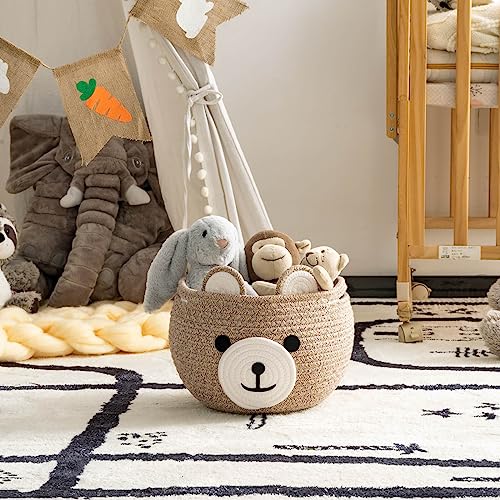 CherryNow Baby Basket for Gifts Empty, Cute Bear Design, Light Brown - color: Light Brown, size: 10.5"D x 8.5"H