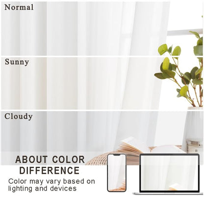 WEST LAKE Bright White Pinch Pleat Sheer Window Curtains 95 Inches Length - color: Bright White, size: 58"W x 95"L (Pack of 2)