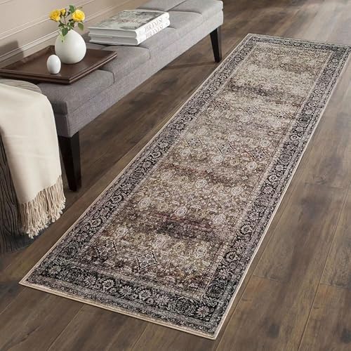 2x6 Washable Hallway Runner Rug Non Slip Carpet(Brown,2'x6') - color: Brown, size: 2' x 6' (Rectangular)