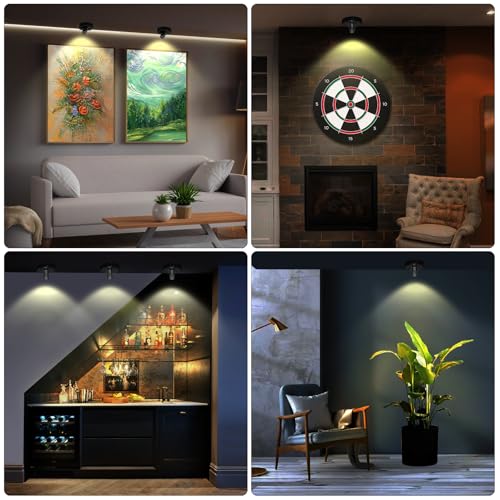 Wireless Spotlight Battery Powered, Accent Light for Indoor Plant Tree - color: Black