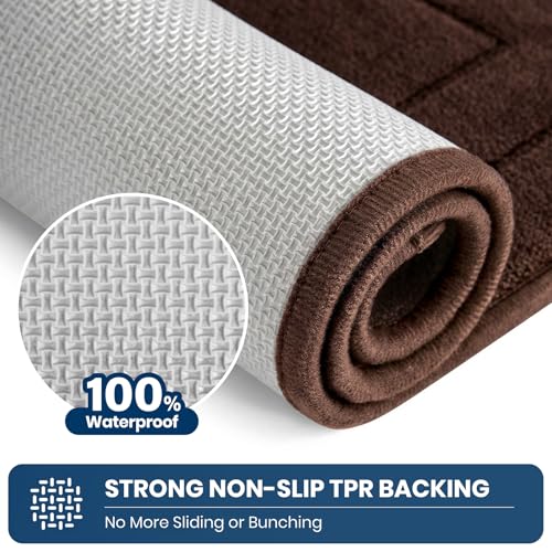 PURRUGS Kitchen Runner Rug, Kitchen Mat, 24" x 70", Brown - color: Brown, size: 24" X 70"