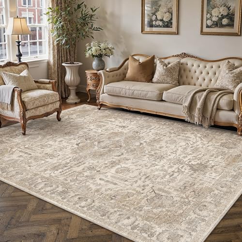 HUGEAR 6x9 Beige Vintage Distressed Washable Area Rug for Living Room - color: C| Beige, size: 6' x 9' (Rectangular)