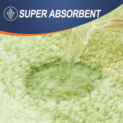 OLANLY Small Bathroom Rugs 24x16, Extra Soft Absorbent Microfiber Bath Rugs - color: Light Green, size: 24" X 16"