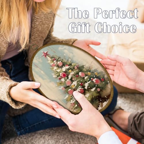 JMENGSSFL Christmas Tree Winter Hanging Gifts Oval Wall Decor, 8.6x11.4 - color: Christmas-8
