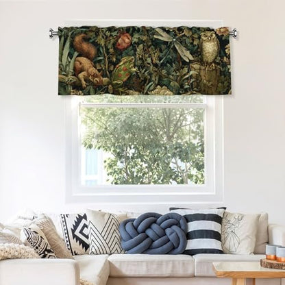 Spring Animals Valances for Windows Rod Pocket Curtain Valance 1 Panel Short Curtains for Kitchen Bathroom Living Room Bedroom Window Treatments - color: Animals