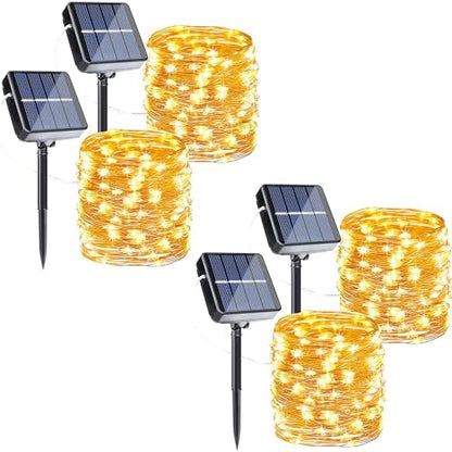 Joomer Solar Fairy Lights, 4Pack Total 104FT 320LED Lights, Warm White - color: Warm White, size: 4*80LED